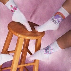 UNIF no one believes in me colorful rainbow graphic crew calf socks accessories